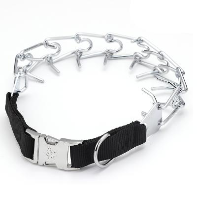 China Sustainable Metal Buckle Pet Spike Collar Stimulate Chain Dog Training Collar for sale