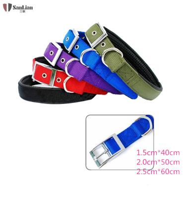 China Sustainable Popular Colorful Nylon Webbing Pet Collar With Soft Foam For Dog Training for sale