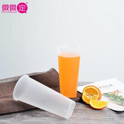 China Disposable Printing DisposableJuice PP Injection Plastic Glass Transparent Cup 18oz 20oz Disposable for sale