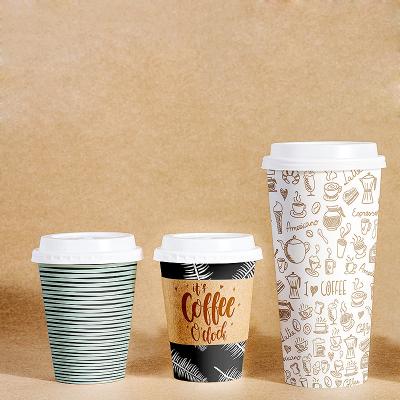 China WWD China Manufacturer Custom Printed Disposable Disposable Paper Cup With Lids For Hot Drink for sale