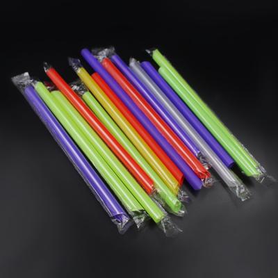 China Wholesale Minimalist Disposable 240mm Individually Wrapped Drinking Straws 12mm Bubble Plastic Tea Boba for sale