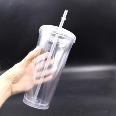 China Viable Custom Reusable Bubble Tea Smoothie Cup Plastic Logo 400ML 500ML 600ML 700ML Tumbler for sale