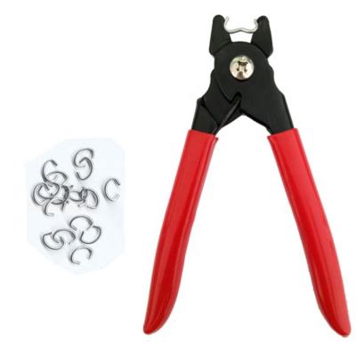 China Manual spring-loaded sausage clipper pliers with black surface for closing sausage casings and fibrous meat bags for sale