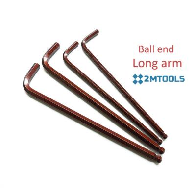 China High Carbon Steel/CRV/S2 1.5-46mm Size Extra Long Ball End Metric Allen Hex Wrench for sale