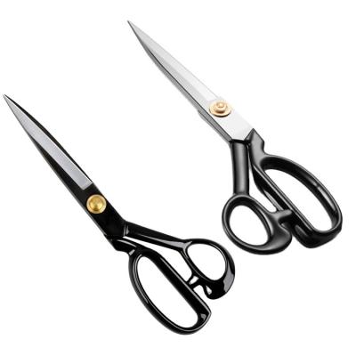 China Professional Universal Cut Fabric Cutting Scissors , Silver Black Sewing Scissors for sale