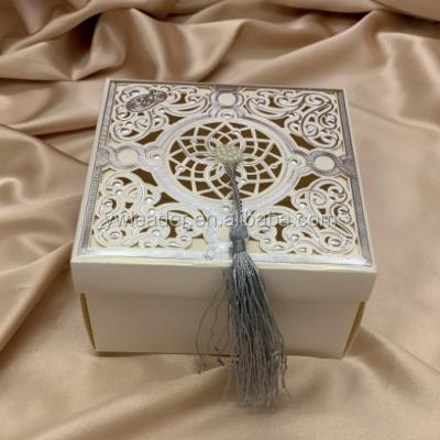 China Handmade Laser Engraving Arabic Silver Foil Box for sale