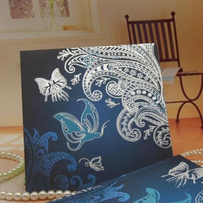 China Africa Four-Color Printing Butterfly Cards And One Envelope Yemen Wedding Invitation for sale