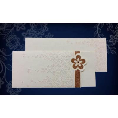 China Africa Sea A Flowers Simple Design Glitter Dust Invitation Cards for sale