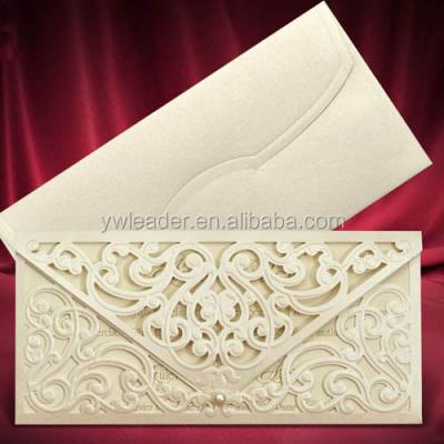 China Wholesale Europe 2018 New Design Wedding Invitation Card Cream Paper Laser Cut for sale