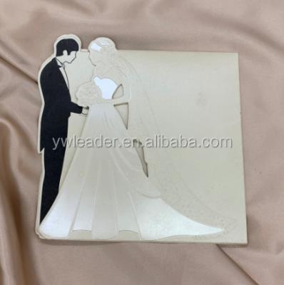 China Luxury Europe Bride and Groom Paper Wedding Invitation Cards with RSVP for sale