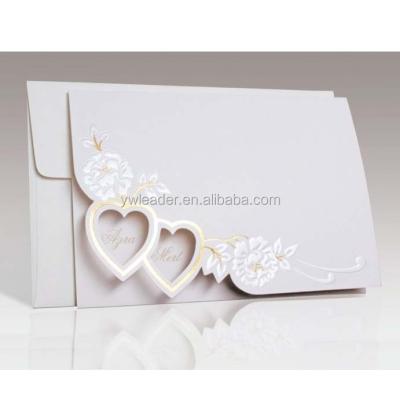 China Africa White Color Of Heart Shaped Flower Romantic And Pure Invitation Cards for sale