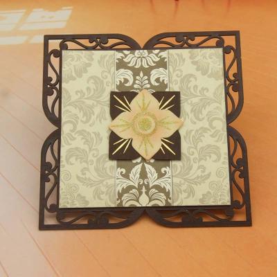 China Chinese Yiwu Wood Laser Cut Arabic Luxurious Greeting Card For Arabic Regional for sale