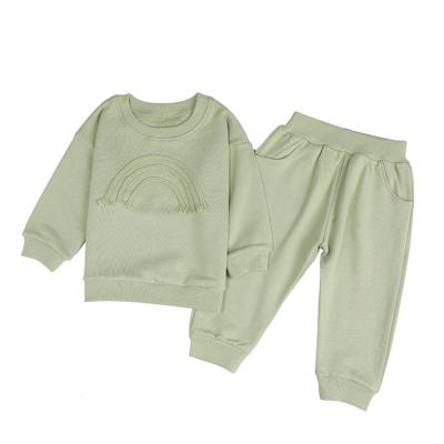 China Cotton Warm Unisex Winter Simple Baby Clothing Set Toddler Vintage Selling Pocket Panty Top Outfit Suit for sale