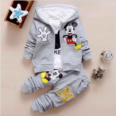 China Hip Hop Spring Babies Boys Clothes Sets Cute Infant Cotton Suits Coat+ T-shirt +Pants Kids Casual Suits for sale