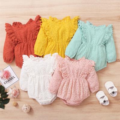 China 2021 Solid Dyed Baby Toddler Onesie Roupa Infantil Long Sleeve Baby Triangle Romper Mameluco Baby Home Life for sale