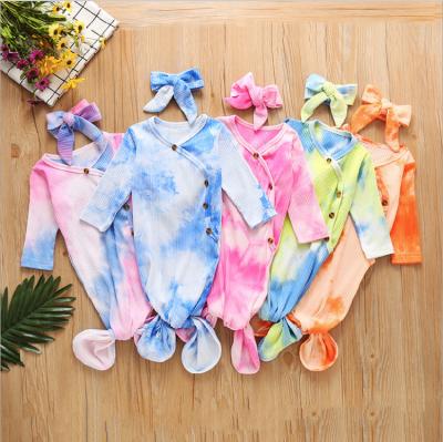 China China Factory Breathable Pijamas Toddler Tie Dye Cotton Newborn Infant Baby Dress Baby Sleep Colorful Tied Sack for sale