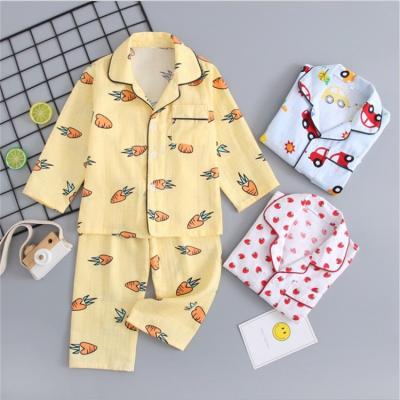 China Breathable Kids Clothing Set Pajamas Kids Long Sleeve Baby Boys Girls Cartoon Cotton Cute Baby Sleepwear for sale