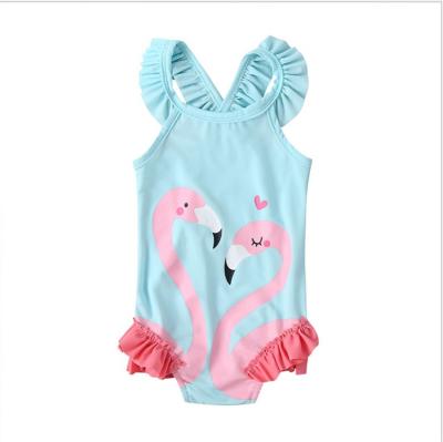 China Summer 2021 Kid Swimwear Swan Girl Swimwear Cartoon One-Piece Swimwear Toddler Swimwear for sale