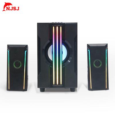 China NJSJ PORTABLE Wired Gaming Speakers BT 5.0 Computer Speakers With Raised Bass Colorful Stereo LED Light With USB Powered for sale