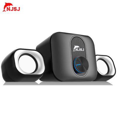 China NJSJ Plastic Gaming Computer Speaker 2.1 Home Theater Subwoofer PC Multimedia 2.1 Computer Speaker for sale