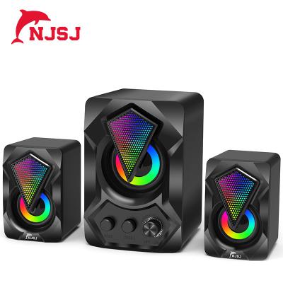 China NJSJ HOME THEATER Subwoofer Gaming Computer Speaker 2.1-Channel RGB Music Speaker For Home Theater System for sale