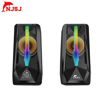 China Gaming Computer Speakers NJSJ PC Gaming Speakers NJSJ Deep Bass 10W 2.0 USB Wired RGB Computer Speaker With LED Stereo Enhanced Colorful Light for sale