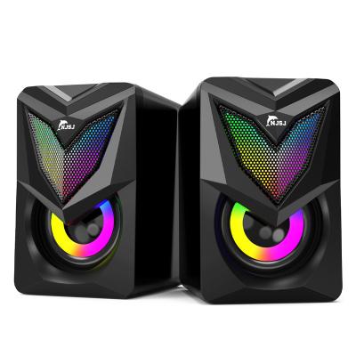 China NJSJ PORTABLE Gaming USB 2.0 RGB Powered Desktop Speakers for PC Computer with Far-Field Drivers and Passive Radiators for PCs for sale