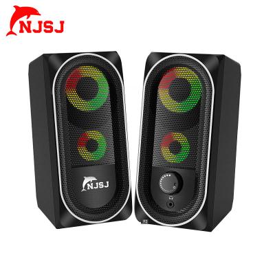 China NJSJ PORTABLE Bass Stereo Sound Music Player RGB Gaming Computer Speaker Speaker For Macbook Laptok Laptop Desktop Speaker for sale