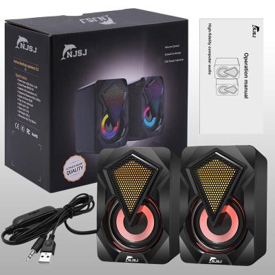 China No NJSJ Portable Mini Speaker With Colorful LED Light RGB Gaming Speaker for sale