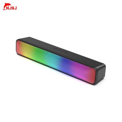 China No Wired & Wireless NJSJ Speakers Gaming Bass Subwoofer RGB Sound Bar HIFI Stereo BT Surround - Sound Bar For Computer TV Phone for sale