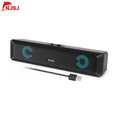 China NJSJ Soundbar USB Powered Sound Bar Gaming Speakers for Computer Laptop Desktop PC, Black 280*45*60mm for sale