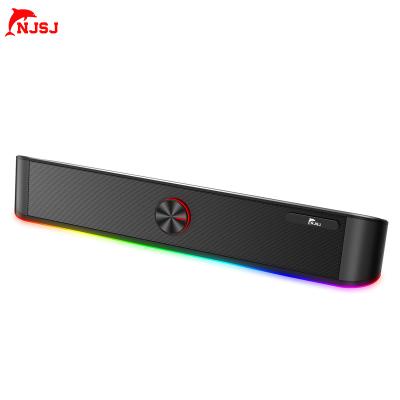 China No New Design NJSJ RGB Computer Gaming BT Speaker Long Travel Sound Bar With USB Blue Tooth for sale