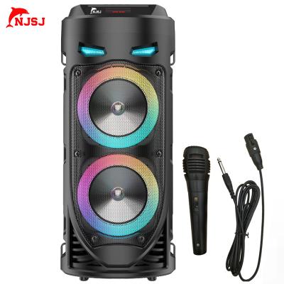 China Portable Outdoor Multi-functional Wireless Outdoor KTV U BT Speaker Mobile NJSJ Column Dancing Square Subwoofer Column Disc Loudspeaker for sale