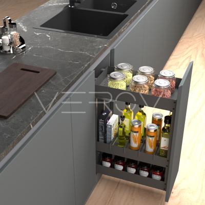 China Full Pull-Out Storage For Base Basket Bottle Drawer Verov Cabinet Basket Kitchen Fittings Iron 3layers Pull-Out Basket for sale