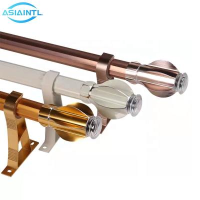 China Double Track Aluminum Colored Luxury Home Decoration Single Curtain Rods Bracket for sale