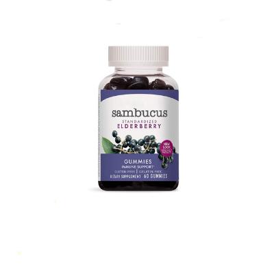 China Anti Aging Health Care Supplement Vegan Sambucus Elderberry Vitamin C Zinc Gummies 100% Pure Organic Black Elderberry Gummy For Immune Boost for sale