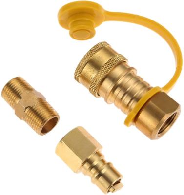 China Hotel 3/8 Inch Natural Gas Quick Connect Fittings, Propane Brass Grill Connector Adapter Quick Fitting, LP Gas Propane Hose Quick Te koop