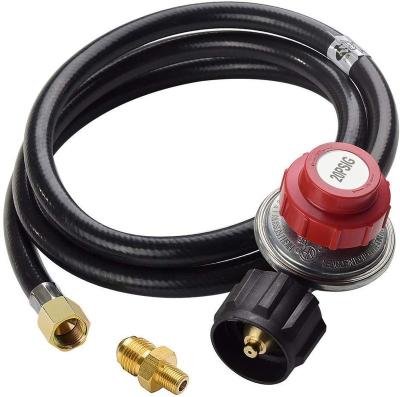 China 5FT Adjustable High Pressure Gas Propane Regulator Hose for Gas Cooker, Burner, Turkey Fryer, Smoker, Includes 1/8 MNPT Brass Port for sale