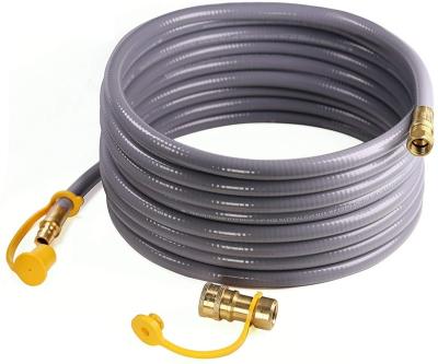 China Outdoor 24 Feet 3/8-inch ID Grill Hose Natural Gas With Quick Connect Propane Hose Assembly For Low Pressure Appliances -3/8 Female P Te koop