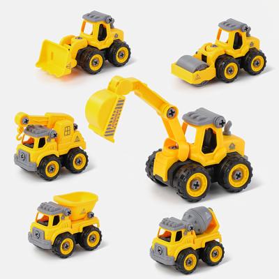 China Toy China supply educational construction toy diecast truck disassemble toy plastic dismountable mini vehicles diy assembly toys truck for sale