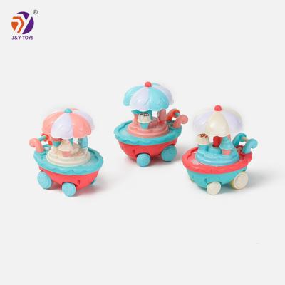 China Toy Newest Baby Press and Race Toys Friction Car DIY Toy Ice Cream Die-Cast Intelligent Musical Car for sale