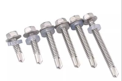 China M5 M6  Stainless steel Self Tapping Screws SUS304 SUS316 A2-70 A4 Hexagon head drilling screw for sale