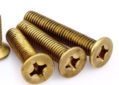 China High-Quality M12 & M20 Brass-Plated Flat & CSK Head Machine Screw T1 T2 T3 Customisation for sale