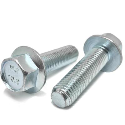 China M10 M12 M16 Galvanized Steel Hexagon Head Flange Bolt Nickel Plating Serrated DIN6921 for sale