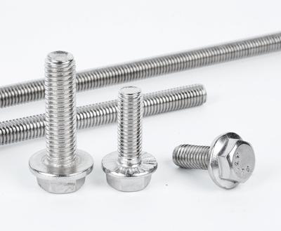 China M4 M8 M12 Serrated Hexagon Head Flange Bolt Stainless Steel SUS304 SUS316 DIN6921 for sale