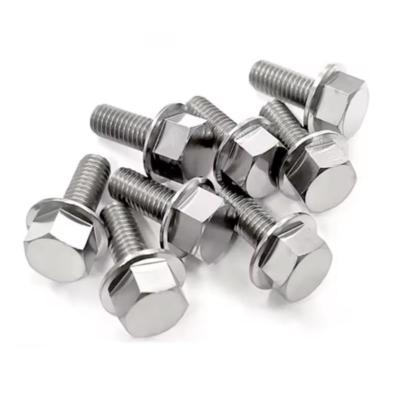 China Gr2 Gr5 Grade 2 Grade 5 Titanium alloy Steel Anodized Hex Head Flange Bolt DIN6921 for sale