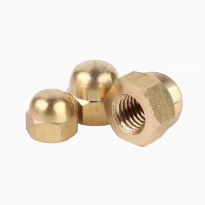 China M4 M5 M6 H59 H62 Brass Hexagon Acorn Nut Yellow Brass Red Copper Bronze DIN1587 for sale