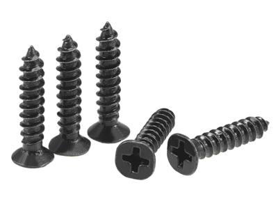 China Black Carbon Steel Oxide Phillips Cross Head Tapping Screws Grade 4.8 C1045 DIN 968 for sale