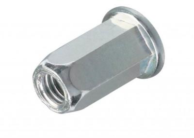 China M5 M6  Class 4.8 8.8 Galvanized Carbon Steel Blue Zinc Hex Hexagon Flat Head Blind Rivet Nut for sale