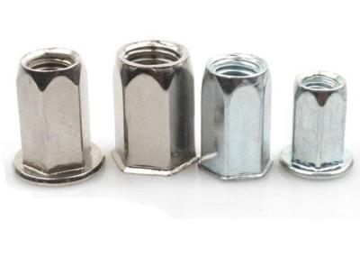 China M6 M8 Stainless Steel  Hex Hexagon Flat Head Blind Rivet Nut Polishing Plain for sale